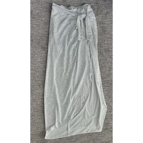 Show Me Your Mumu Silver Wrap Me Up Skirt, White Confetti, Prom, Party NWT XS - Picture 2 of 6